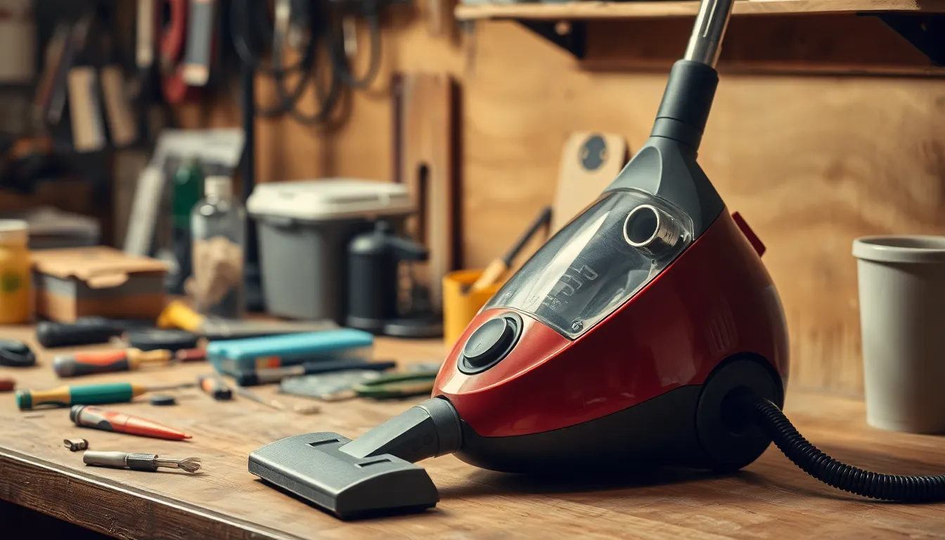 진공 청소기를 수리하는 모습