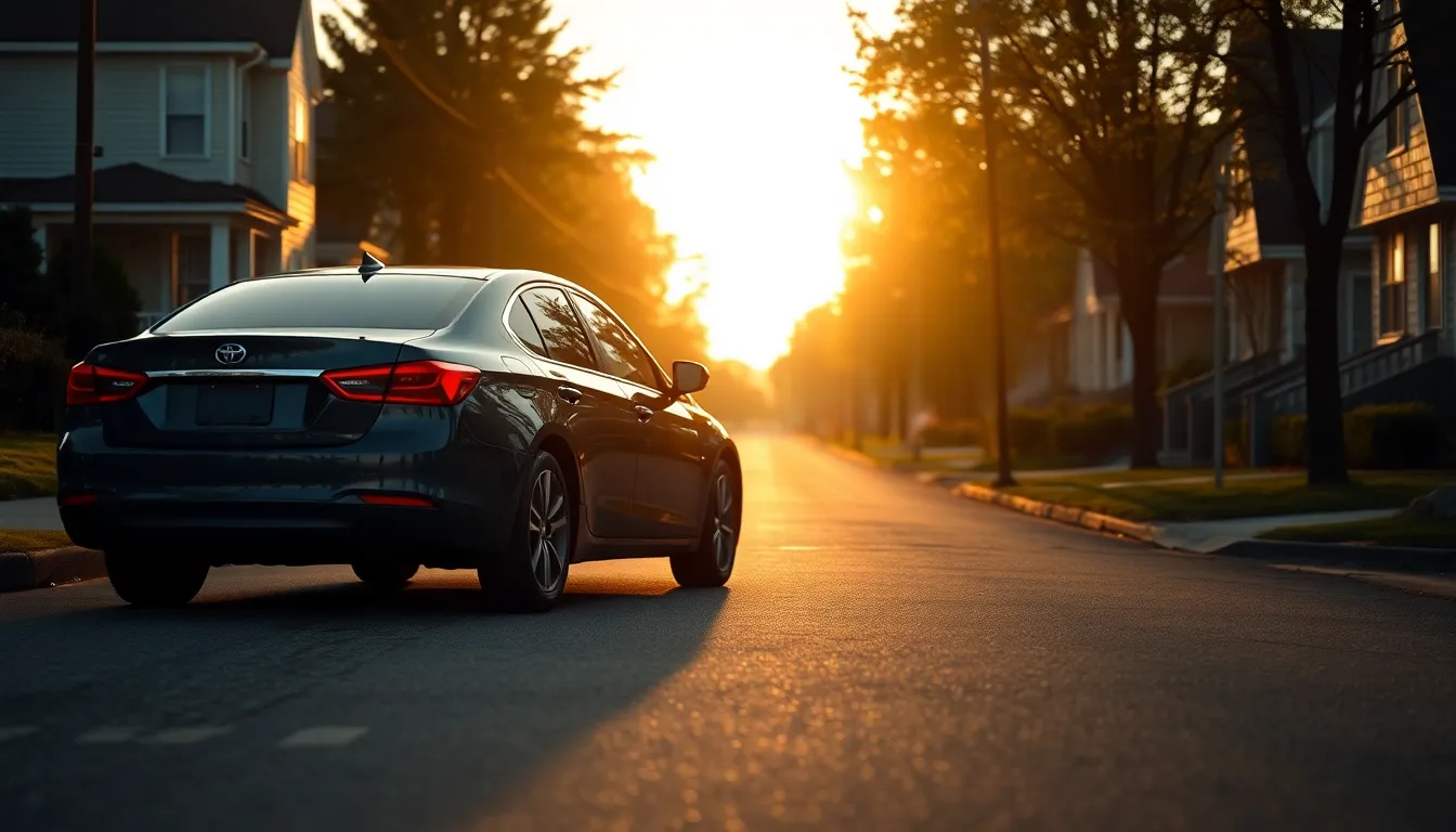 주유소에서 주유하는 자동차 이미지