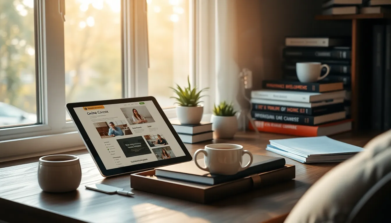 40대 여성이 노트북을 보며 국비지원 훈련을 받고 있는 이미지