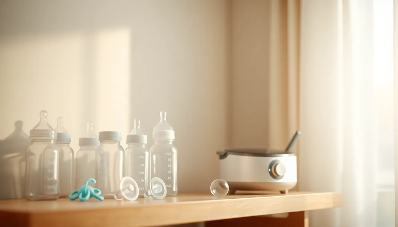 젖병소독기 내부 청소 중인 모습