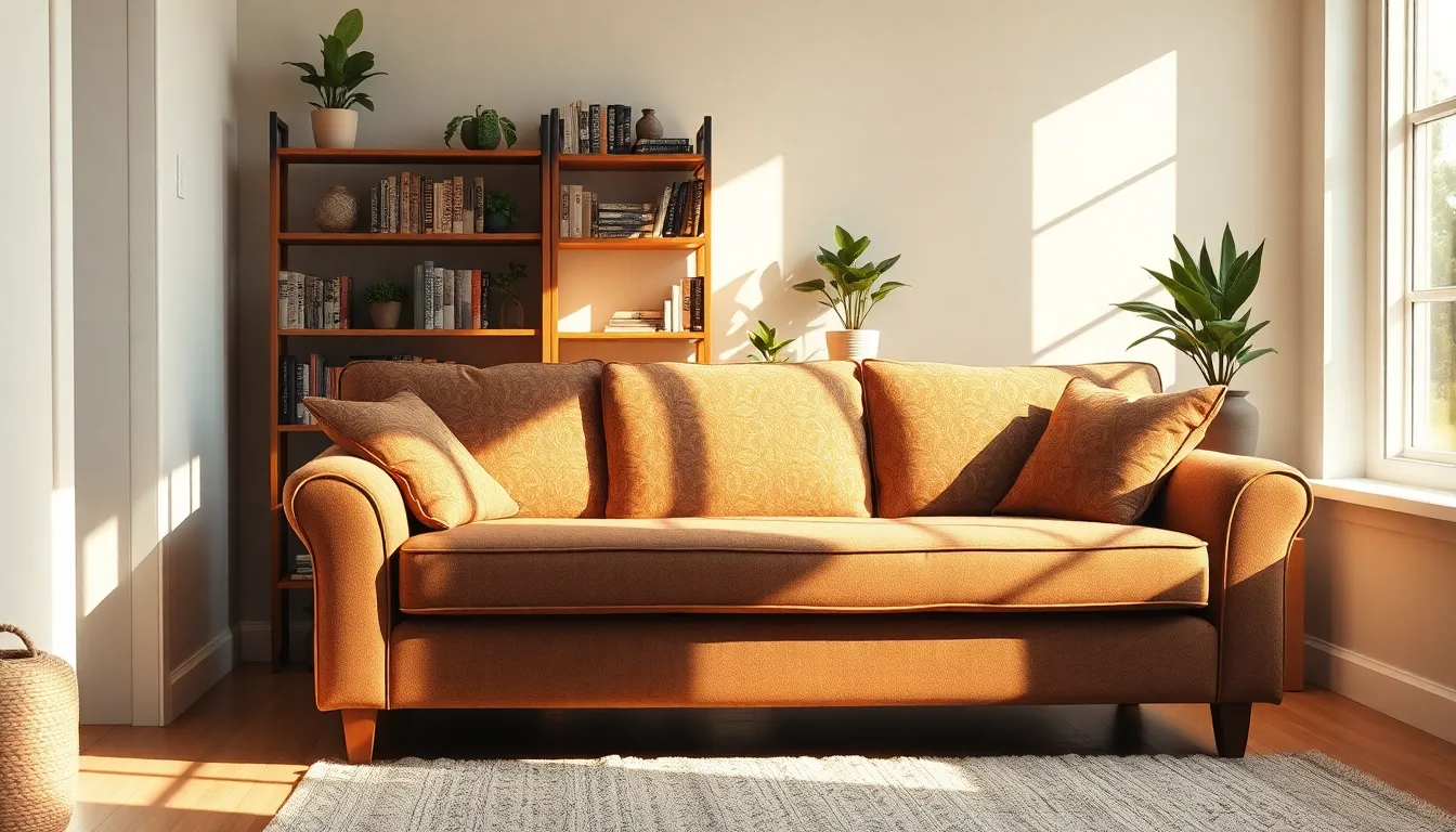 편안한 거실 소파에 놓인 4인용 소파 패드