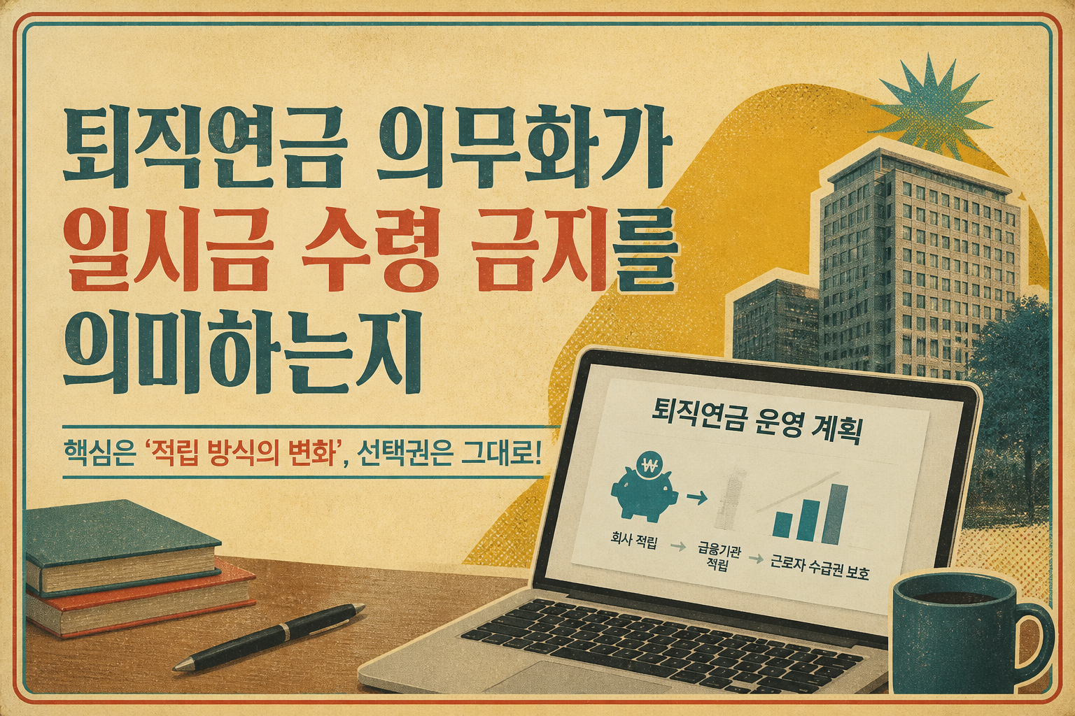 퇴직금 일시금 수령 불가 루머 퇴직연금 의무화 제도 핵심 정리 1 퇴직연금 의무화가 일시금 수령 금지를 의미하는지