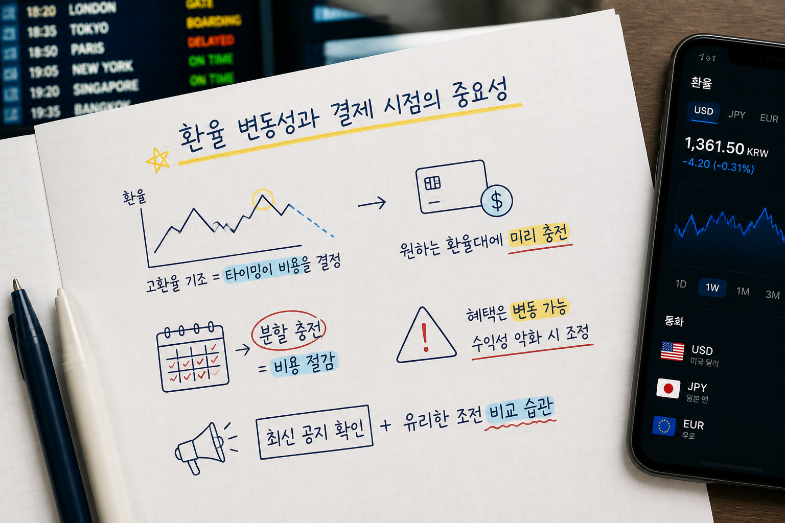 해외여행 환전 꿀팁 2026년형 트래블카드 비교 및 결제 전략 4 환율 변동성과 결제 시점의 중요성